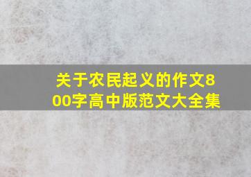 关于农民起义的作文800字高中版范文大全集