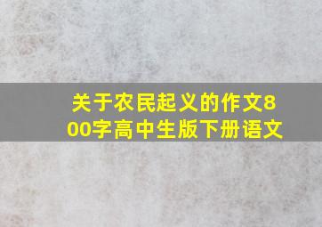 关于农民起义的作文800字高中生版下册语文