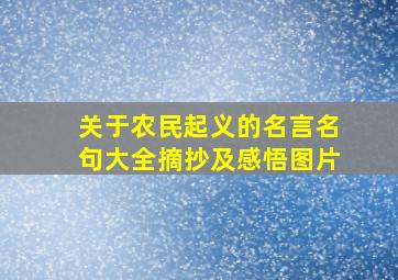 关于农民起义的名言名句大全摘抄及感悟图片