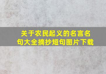 关于农民起义的名言名句大全摘抄短句图片下载