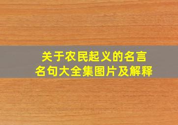 关于农民起义的名言名句大全集图片及解释