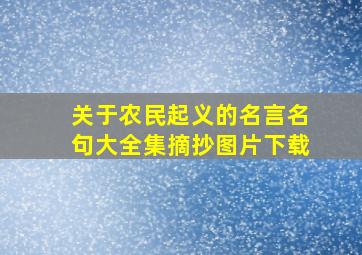 关于农民起义的名言名句大全集摘抄图片下载