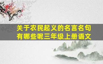 关于农民起义的名言名句有哪些呢三年级上册语文