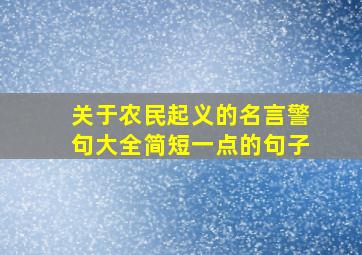 关于农民起义的名言警句大全简短一点的句子