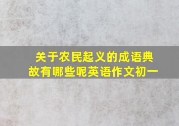 关于农民起义的成语典故有哪些呢英语作文初一