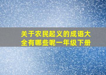 关于农民起义的成语大全有哪些呢一年级下册