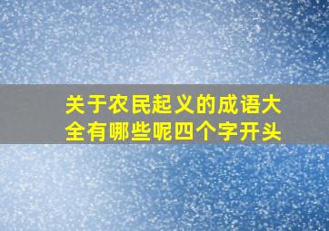 关于农民起义的成语大全有哪些呢四个字开头