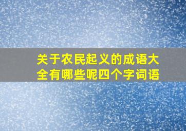 关于农民起义的成语大全有哪些呢四个字词语