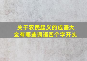 关于农民起义的成语大全有哪些词语四个字开头