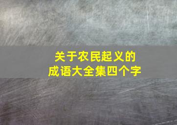 关于农民起义的成语大全集四个字