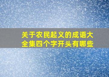 关于农民起义的成语大全集四个字开头有哪些