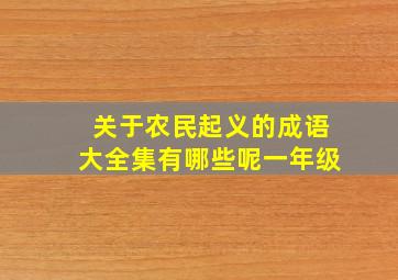 关于农民起义的成语大全集有哪些呢一年级