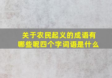 关于农民起义的成语有哪些呢四个字词语是什么