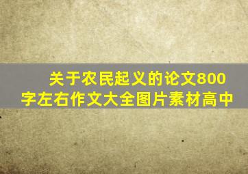 关于农民起义的论文800字左右作文大全图片素材高中