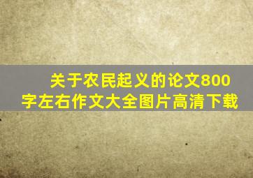 关于农民起义的论文800字左右作文大全图片高清下载