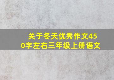 关于冬天优秀作文450字左右三年级上册语文