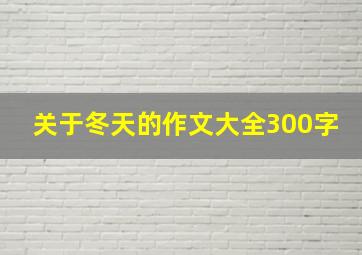 关于冬天的作文大全300字