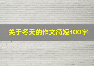 关于冬天的作文简短300字