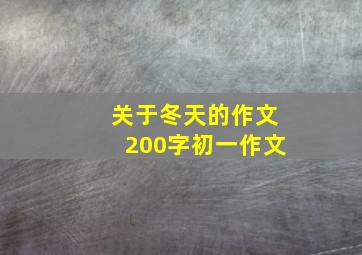 关于冬天的作文200字初一作文