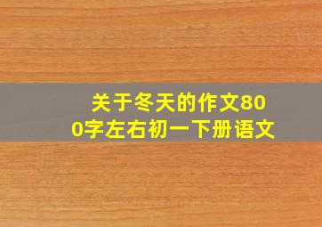 关于冬天的作文800字左右初一下册语文