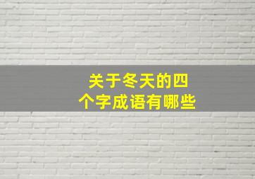 关于冬天的四个字成语有哪些