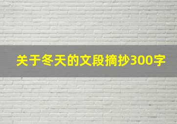 关于冬天的文段摘抄300字