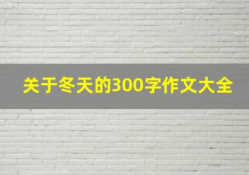 关于冬天的300字作文大全