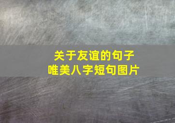 关于友谊的句子唯美八字短句图片