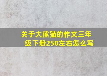 关于大熊猫的作文三年级下册250左右怎么写