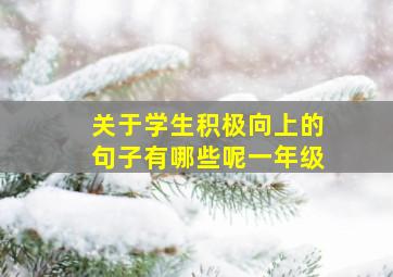 关于学生积极向上的句子有哪些呢一年级