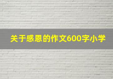 关于感恩的作文600字小学