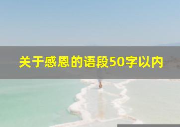 关于感恩的语段50字以内