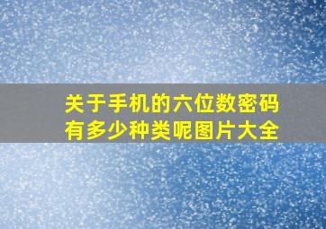 关于手机的六位数密码有多少种类呢图片大全