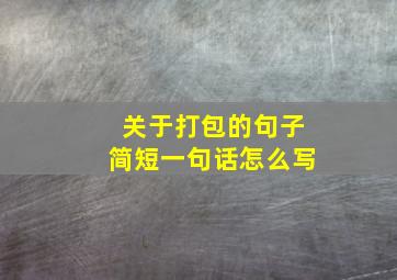 关于打包的句子简短一句话怎么写