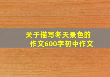 关于描写冬天景色的作文600字初中作文