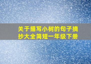 关于描写小树的句子摘抄大全简短一年级下册