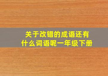 关于改错的成语还有什么词语呢一年级下册