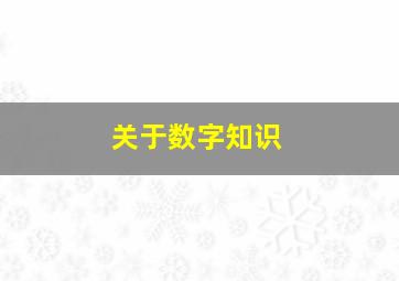 关于数字知识