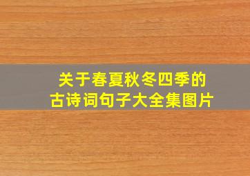 关于春夏秋冬四季的古诗词句子大全集图片