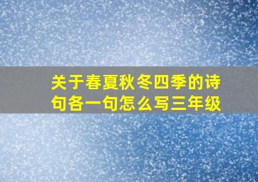 关于春夏秋冬四季的诗句各一句怎么写三年级