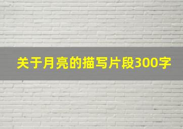 关于月亮的描写片段300字