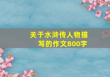 关于水浒传人物描写的作文800字