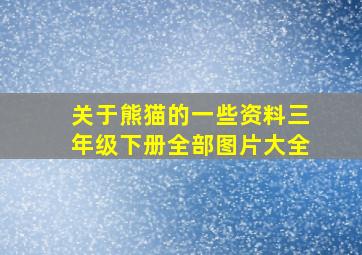 关于熊猫的一些资料三年级下册全部图片大全