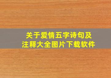 关于爱情五字诗句及注释大全图片下载软件