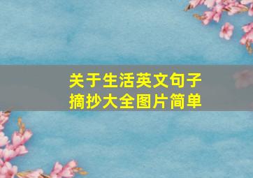 关于生活英文句子摘抄大全图片简单