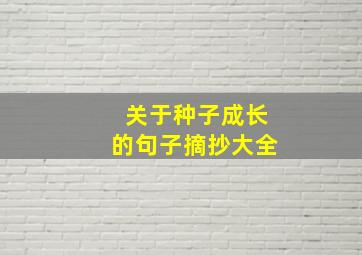 关于种子成长的句子摘抄大全