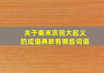 关于秦末农民大起义的成语典故有哪些词语