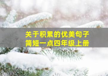 关于积累的优美句子简短一点四年级上册