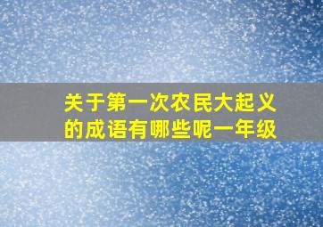 关于第一次农民大起义的成语有哪些呢一年级