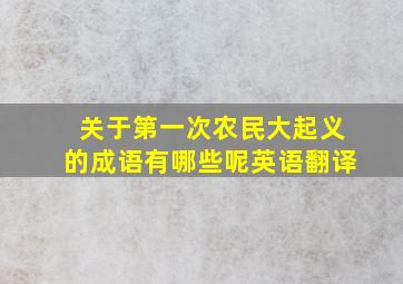 关于第一次农民大起义的成语有哪些呢英语翻译